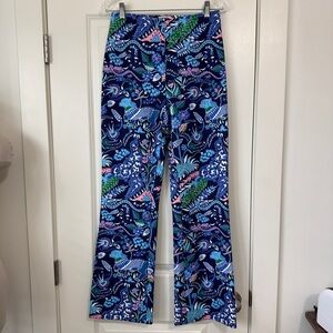 New CK Bradley Medium Meister Pant ~ Blue Floral Stretch Pants Tropical Preppy